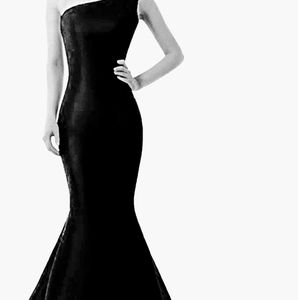 Black One shoulder Mermaid Prom Dress
